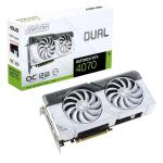 Asus Videokártya - nVidia DUAL-RTX4070-O12G-WHITE (12288MB, GDDR6X, 2550/21000 Mhz, 192bit, 1xHDMI, 3xDP)