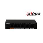 Dahua PoE switch - PFS3006-4ET-60 (1x 10/100(HighPoE/PoE+/PoE)+3x 10/100(PoE+/PoE) + 2x 10/100 uplink, 60W, 51VDC)