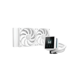 DeepCool CPU Water Cooler - MYSTIQUE 240 WH (max 21dB; max. 123,09 m3/h; 2x12cm, LED kijelző, fehér)