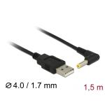 Delock átalakítú - 85544 (USB - DC csatlakozó dugó 4.0 x 1.7, 90 fokos, 1,5m)