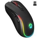Everest Vezeték nélküli Egér - SM-W75 -X-RAPID (1600 DPI, 6 gomb, optikai, fekete, RGB LED)