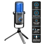 Spirit of Gamer Mikrofon - EKO 900 (USB, Cardioid, Omnidirekcionális, Beépített Jack csatlakozó, zajszűrés, fekete)
