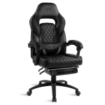 Spirit of Gamer szék - MUSTANG Black (állítható dőlés/magasság; kihajtható lábtartó; max.120kg-ig, fekete)