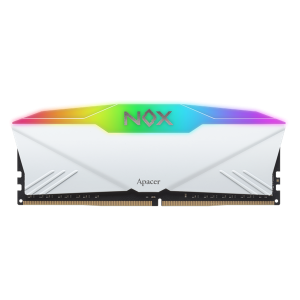 Apacer Memória Desktop - 16GB KIT DDR4 NOX RGB AURA2 (2x8GB, 3200MHz, CL16, 1.35V, hűtőbordás, fehér)