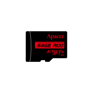 Apacer MicroSD kártya - 64GB microSDXC UHS-I Class10 V10 A1 (R/W: 100/10 MB/s) + adapter