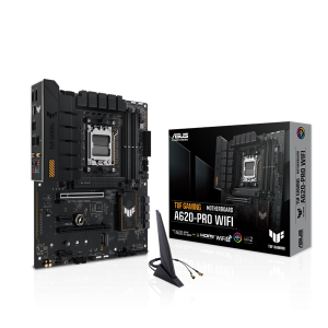 Asus Alaplap - AMD TUF GAMING A620-PRO WIFI AM5 (A620, 4xDDR5 7600+MHz, 1x 2,5 Gb LAN, 2xM.2, 4xSATA3, HDMI+DP)