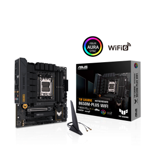 Asus Alaplap - AMD TUF GAMING B650M-PLUS WIFI AM5 (B650, Micro-ATX, 4xDDR5 6400+MHz, 4xSATA3, 2x M.2, HDMI+DP)