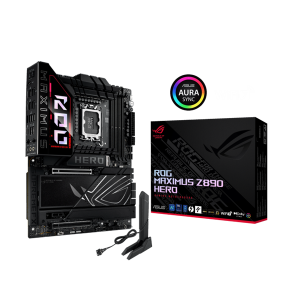 Asus Alaplap - Intel ROG MAXIMUS Z890 HERO LGA1851 (Z890, ATX, 4xDDR5 9200+MHz, 4xSATA3, 6xM.2, HDMI+2xThunderbolt)