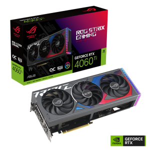 Asus Videokártya - nVidia ROG-STRIX-RTX4060TI-O16G-GAMING (16384MB, GDDR6, 2745/18000 Mhz, 128bit, HDMI2.1, 3xDP1.4)