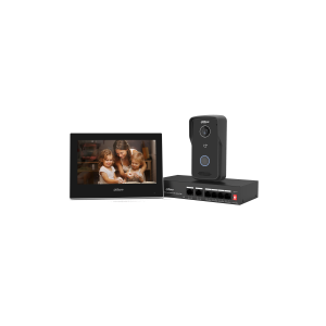 Dahua IP video kaputelefon szett - KTP03 (VTO2111D-P-S3 + VTH2621G-P + PFS3006-4ET-36)