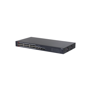 Dahua Mendzselhető PoE switch - CS4226-24ET-375 (Cloud menedzsment; 24x 100Mbps at/af PoE; 2x 1Gbps; 2x 1Gbps SFP; 375W)