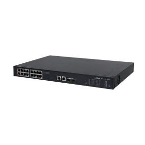 Dahua PoE switch - PFS3220-16GT-240 (16x 1Gbps at/af PoE + 2x 1Gbps + 2x SFP, 240W)