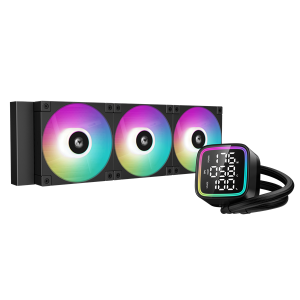 DeepCool CPU Water Cooler - LD360 (max 21dB; max. 122,39 m3/h; 3x12cm, LED kijelző, fekete)