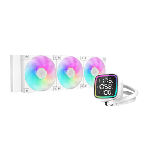 DeepCool CPU Water Cooler - LD360 WH (max 21dB; max. 122,39 m3/h; 3x12cm, LED kijelző, fehér)