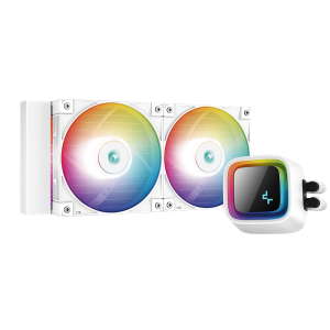 DeepCool CPU Water Cooler - LS520 WH (max 19dB; max. 145,86 m3/h; 2x12cm, A-RGB LED, fehér)