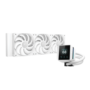 DeepCool CPU Water Cooler - MYSTIQUE 360 WH (max 21dB; max. 123,09 m3/h; 3x12cm, LED kijelző, fehér)