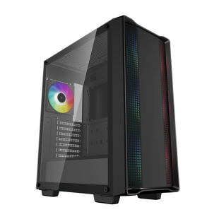 DeepCool Számítógépház - CC560 A-RGB V2 (fekete, ablakos, 4x12cm venti, Mini-ITX / Micro-ATX / ATX, 1xUSB3.0, 1xUSB2.0)