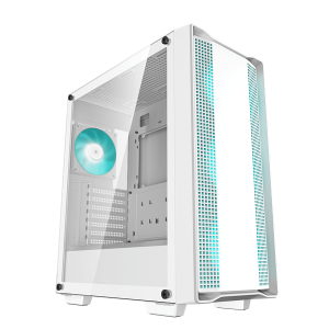 DeepCool Számítógépház - CC560 WHITE V2 (fehér, ablakos, 4x12cm LED venti, ATX, 1xUSB3.0, 1xUSB2.0, fehér)