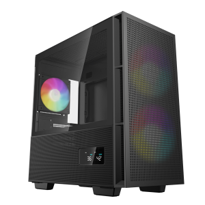 DeepCool Számítógépház - CH360 DIGITAL (fekete, 2x14cm +1x12 venti, Mini-ITX / Micro-ATX, 1xUSB3.0, A-RGB, fekete)