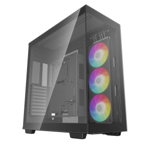 DeepCool Számítógépház - CH780 (fekete, ablakos, 3x140mm A-RGB ventilllátor, E-ATX, 4xUSB3.0)