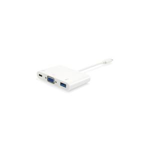 Equip Átalakító - 133462 (USB-C -> VGA,USB-A, USB-C átalakító, apa/anya (1920x1080, PD))