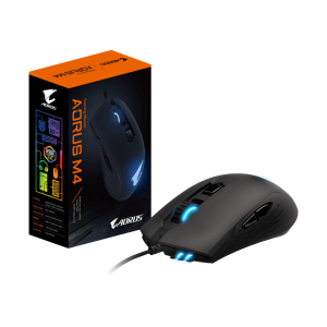 Gigabyte Egér - AORUS M4 (Vezetékes, Gaming, 6400 DPI, 8 gomb, USB, Fekete)
