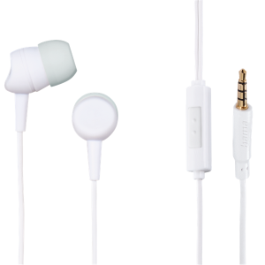 Hama Fülhallgató - 184140 Inear EP (Mikrofon, 3.5 mm-es Jack, 1,2 m, fehér)