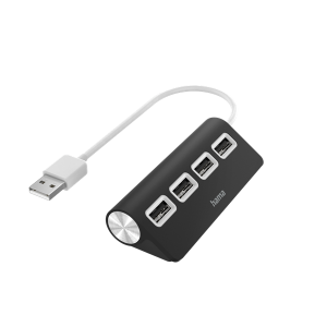 Hama USB HUB - 200119 (4x USB-A, USB 2.0, fekete)