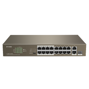 IP-COM Switch PoE - F1118P-16-150W (16x100Mbps + 2x1Gbps; 1x1Gbps SFP; 16 af/at PoE+ port; 130W)