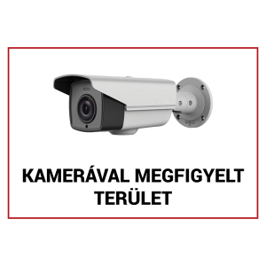 Kamerával megfigyelt terület műanyag tábla 210x300x1mm