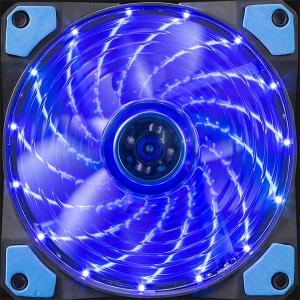 Marvo Cooler 12cm - FN-10 BL (16dB; max. 90,38 m3/h; 3pin csatlakozó; ház hűtésre, kék LED)
