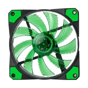 Marvo Cooler 12cm - FN-10 GN (16dB; max. 90,38 m3/h; 3pin csatlakozó; ház hűtésre, zöld LED)