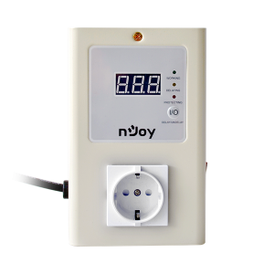 NJOY Feszültség védő - Royer 16A (Kimenet: 1x Shucko, LCD kijelző, fehér)