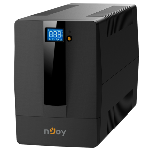 NJOY Szünetmentes 1500VA - Horus Plus 1500 (4 Schuko, line-interaktív, RJ45 védelem, USB, szoftver, LCD kijelző, fekete)
