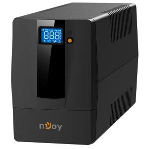 NJOY Szünetmentes  600VA - Horus Plus 600 (2 Schuko, line-interaktív, RJ11 védelem, USB, szoftver, LCD kijelző, fekete)