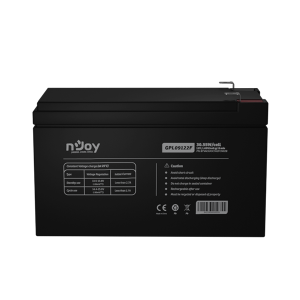 NJOY Szünetmentes akkumulátor - GPL09122F (12V/9Ah, Long-life, T2/F2, zárt, gondozás mentes, AGM)