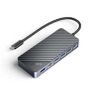 Orico USB Hub - YSA6-U3-GY (4 port, Bemenet: USB-A/C, Kimenet: 1xUSB-A 3.0, 2xUSB-A 2.0, SD/TF ezüst)