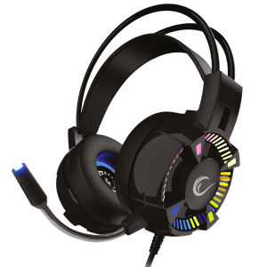 Rampage Fejhallgató - STYLES RGB (7.1, mikrofon, USB, hangerőszabályzó, nagy-párnás, 2,2m kábel, fekete)