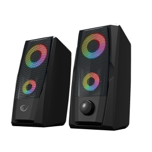 Rampage Hangszóró 2.0 - RMS-X9 2.0 RGB (6W RMS; hangerőszabályzó; USB, RGD LED, Piros)