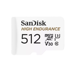 SanDisk MicroSD kártya - 512GB microSDXC High Endurance (100 MB/s, Class 10 U3, V30) + adapter