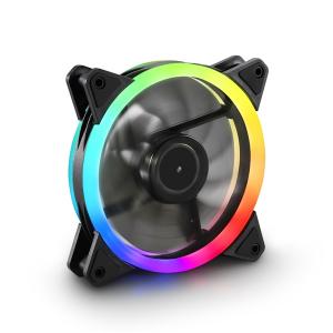 Sharkoon Cooler 12cm - Shark Blades PWM RGB Fan (24,8dB; 94.8 m3/h; 1400rpm; 3pin + 4pin csatlakozó; ház hűtésre)