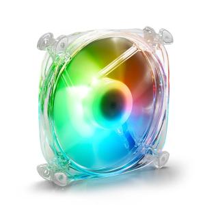 Sharkoon Cooler 12cm - Shark Disc RGB Fan (17,5dB; 59 m3/h; 1000rpm; 3pin + 3pin csatlakozó; ház hűtésre)