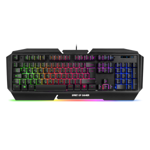 Spirit of Gamer Billentyűzet - PRO-K5 (105 gomb, Fém felső rész, RGB LED, USB, 19 anti-ghost, fekete, magyar)