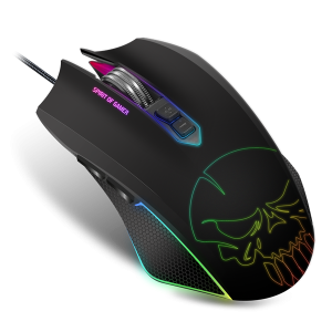 Spirit of Gamer Egér - ELITE-M40 (Optikai, 4000DPI, 7 gomb, programozható RGB, harisnyázott kábel, fekete)