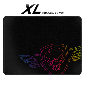 Spirit of Gamer Egérpad - Darkskull Mouse Pad - King Size (430 x 330 x 3mm; varrott szélek; fekete)