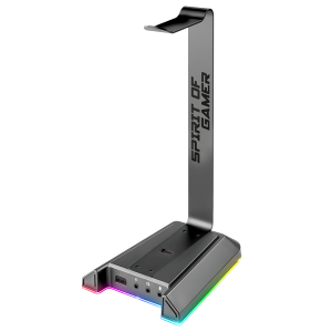 Spirit of Gamer Fejhallgató állvány - SENTINEL 7.1 (3,5mm Jack + 2xUSB2.0, kábelvezetés, 7.1 hangkártya, 1,8m kábel)