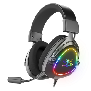 Spirit of Gamer Fejhallgató - ELITE H40 Black (MultiPlatform, RGB, 3.5mm Jack, mikrofon, hangerőszabályzó, nagy-párnás)