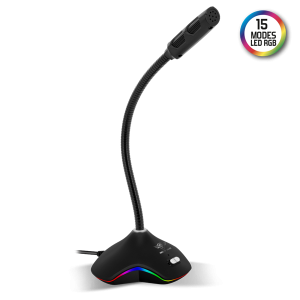 Spirit of Gamer Mikrofon - EKO 300 (RGB. USB csatlakozó, 150cm kábel, fekete)