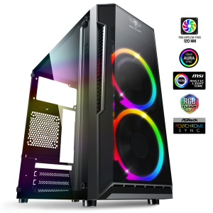 Spirit of Gamer Számítógépház - Deathmatch 3 RGB (fekete, ablakos, 2x12cm, ventilátor mATX, ITX, 1xUSB3.0, 2xUSB2.0)