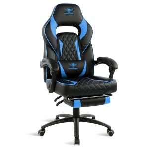 Spirit of Gamer szék - MUSTANG Blue (állítható dőlés/magasság; kihajtható lábtartó; max.120kg-ig, kék)
